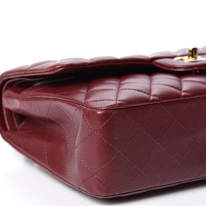 Chanel Lambskin Quilted Medium Double Flap Burgundy 8 of 9