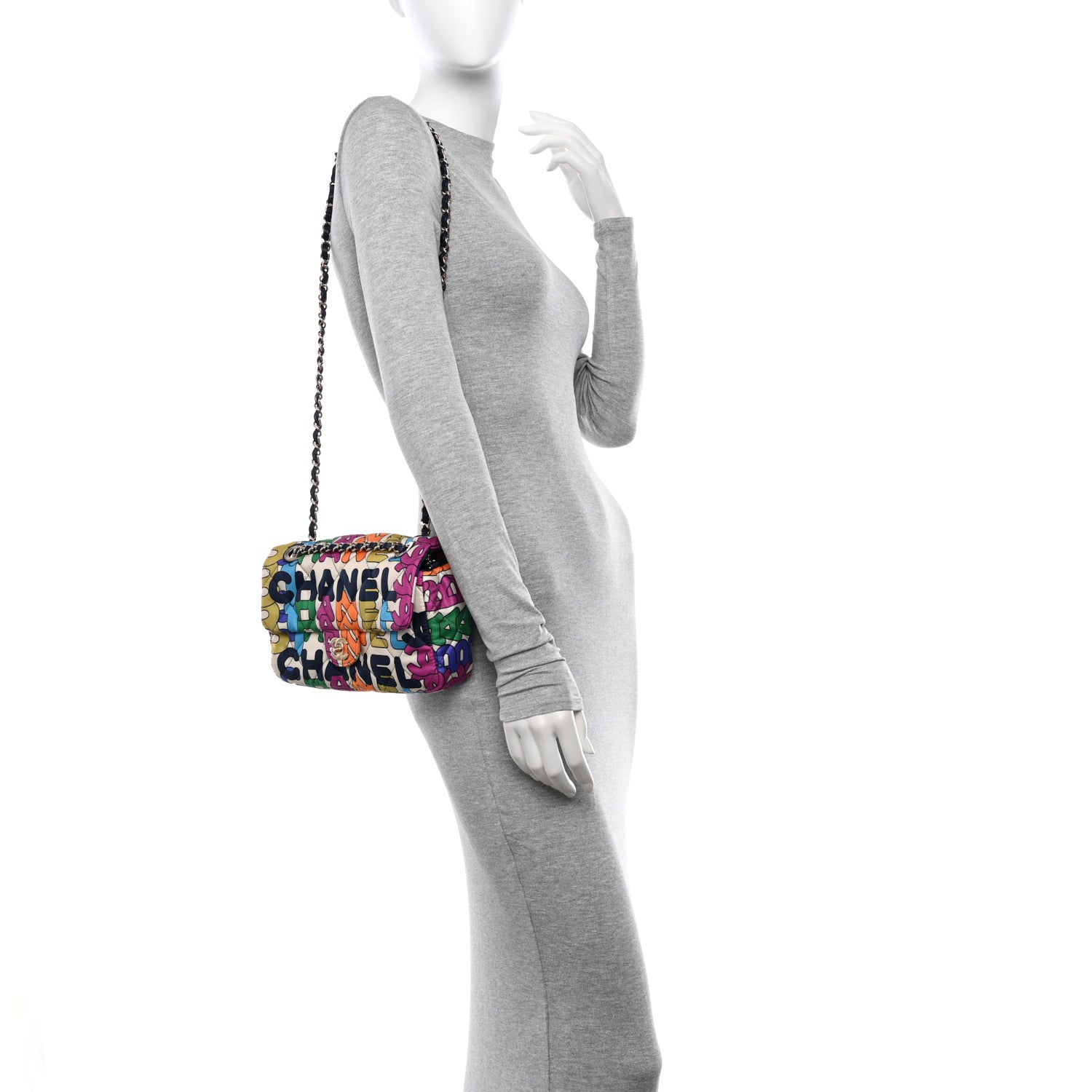 Chanel Printed Silk CC Small Single Flap Multicolor 2 of 10