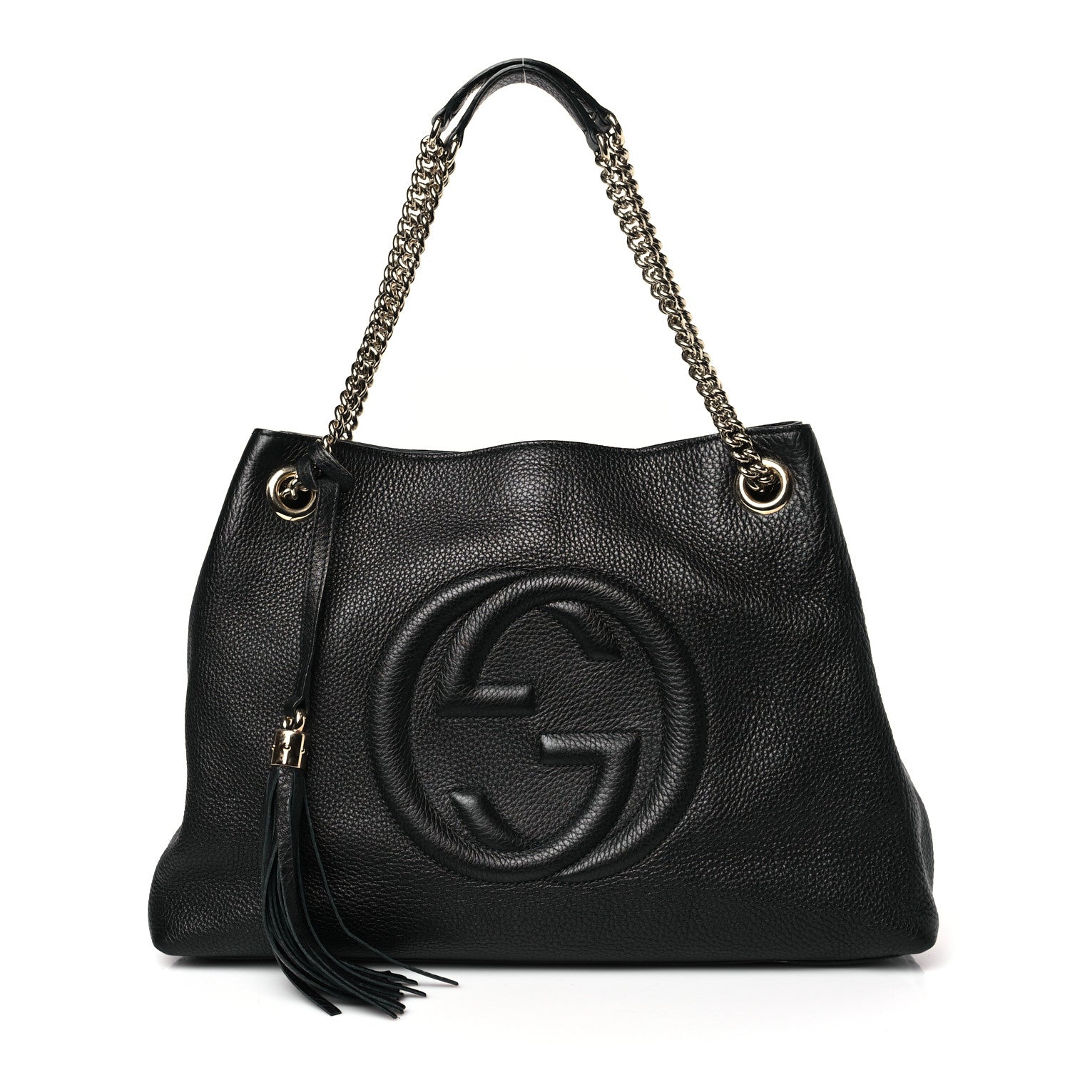 Gucci Pebbled Calfskin Medium Soho Chain Shoulder Bag Black 1 of 9