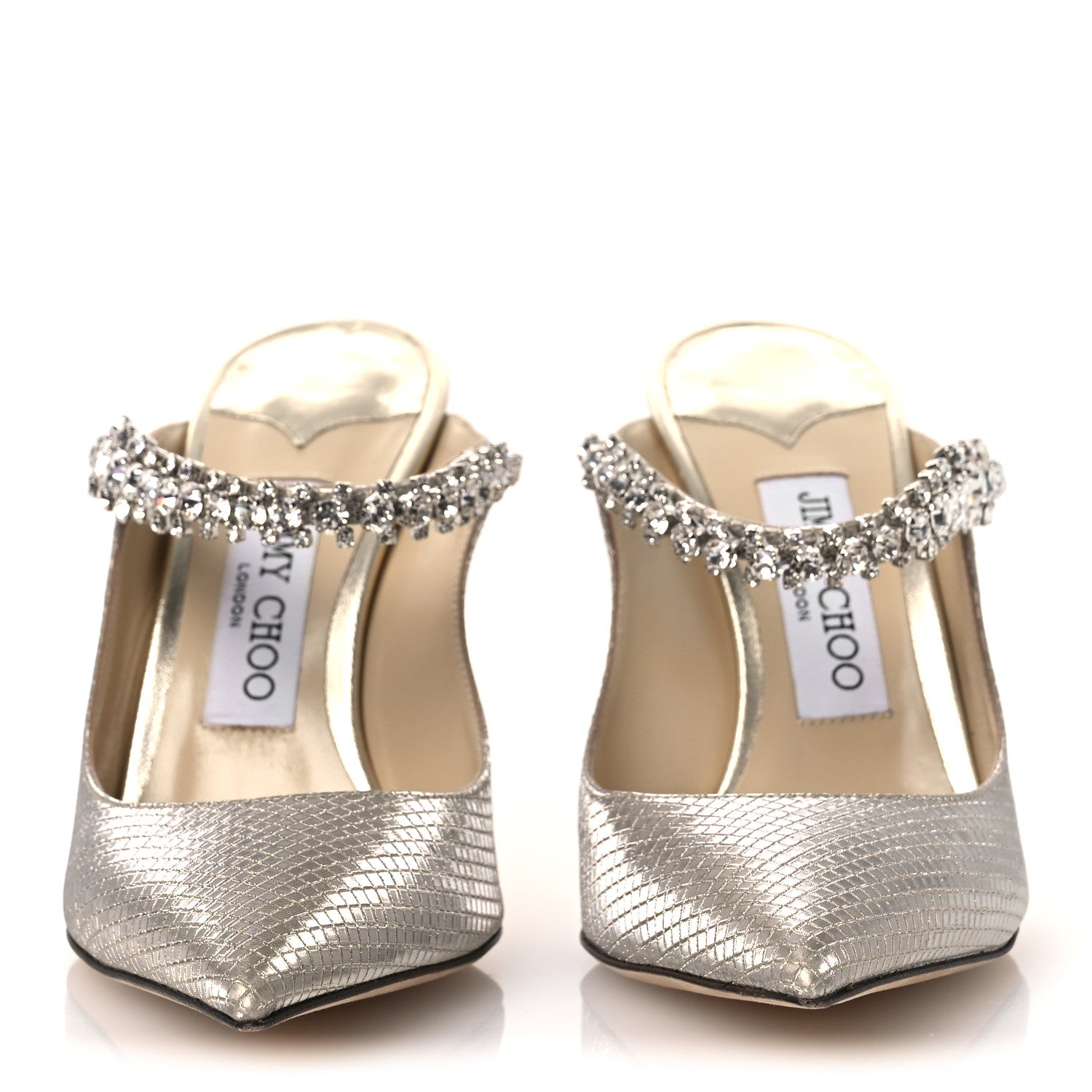 Jimmy Choo Diamond Glitter Fabric Crystal Bing 100 Pumps 37.5