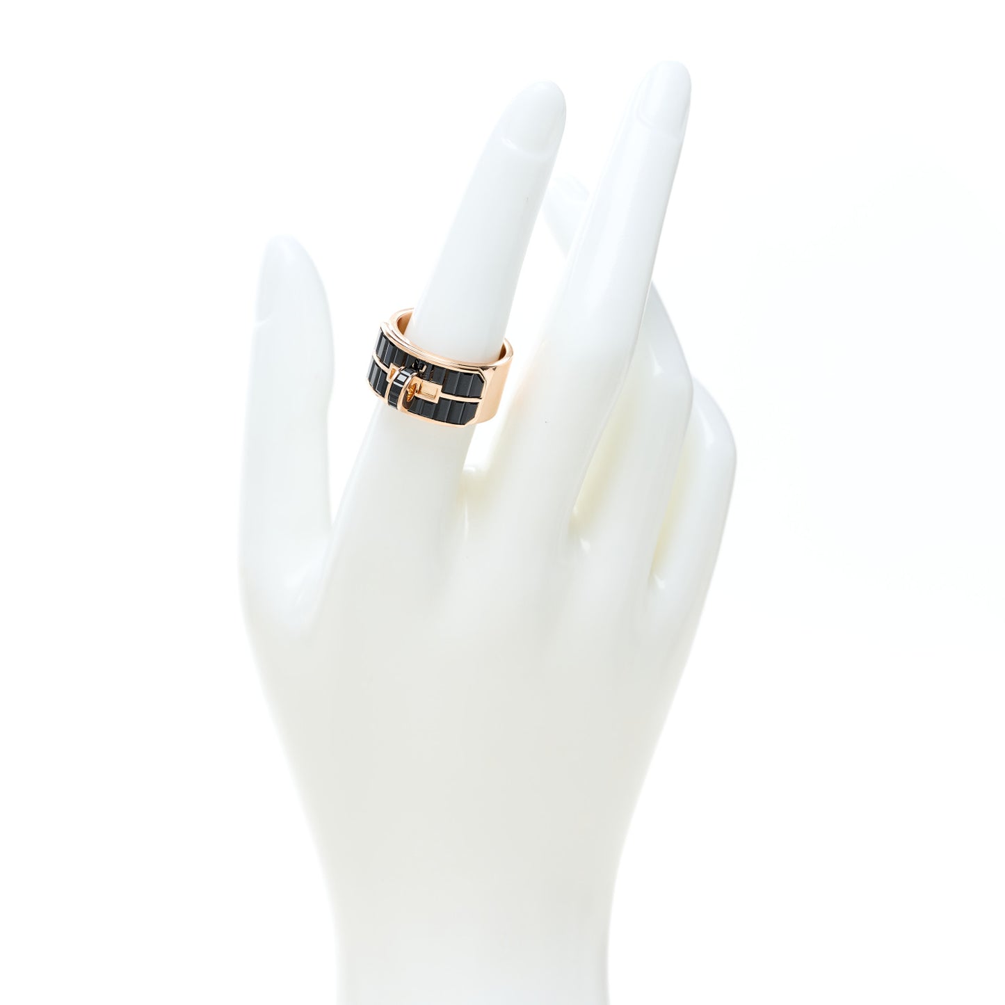18K Rose Gold Black Spinel Kelly Band Ring 54 6.75