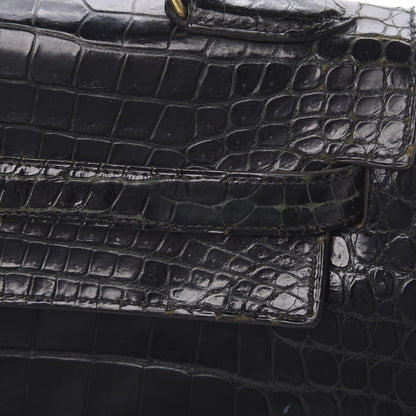 Hermes Shiny Porosus Crocodile Kelly Sellier 32 Black 50 of 50