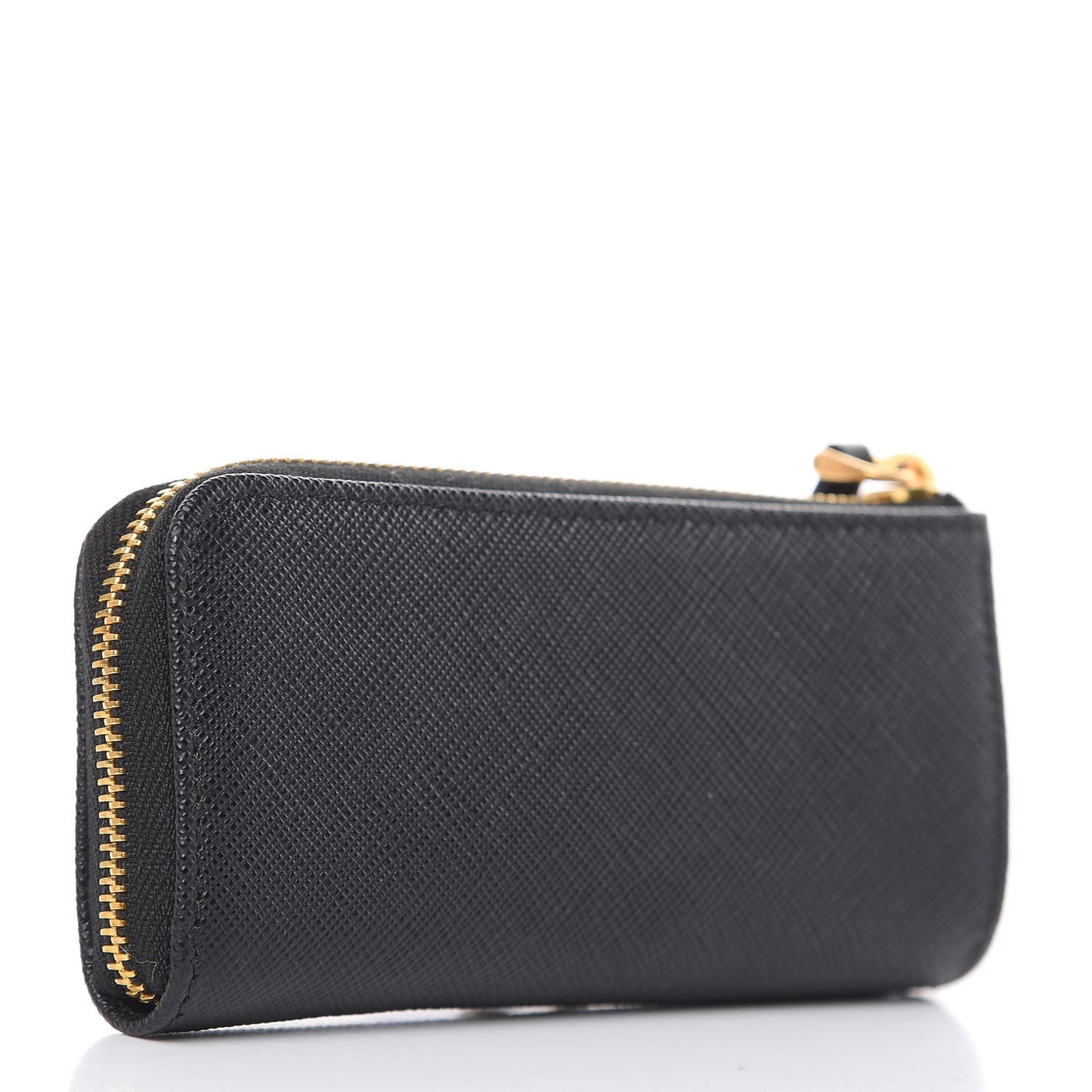 Saffiano Metal Zip Around Key Holder Black