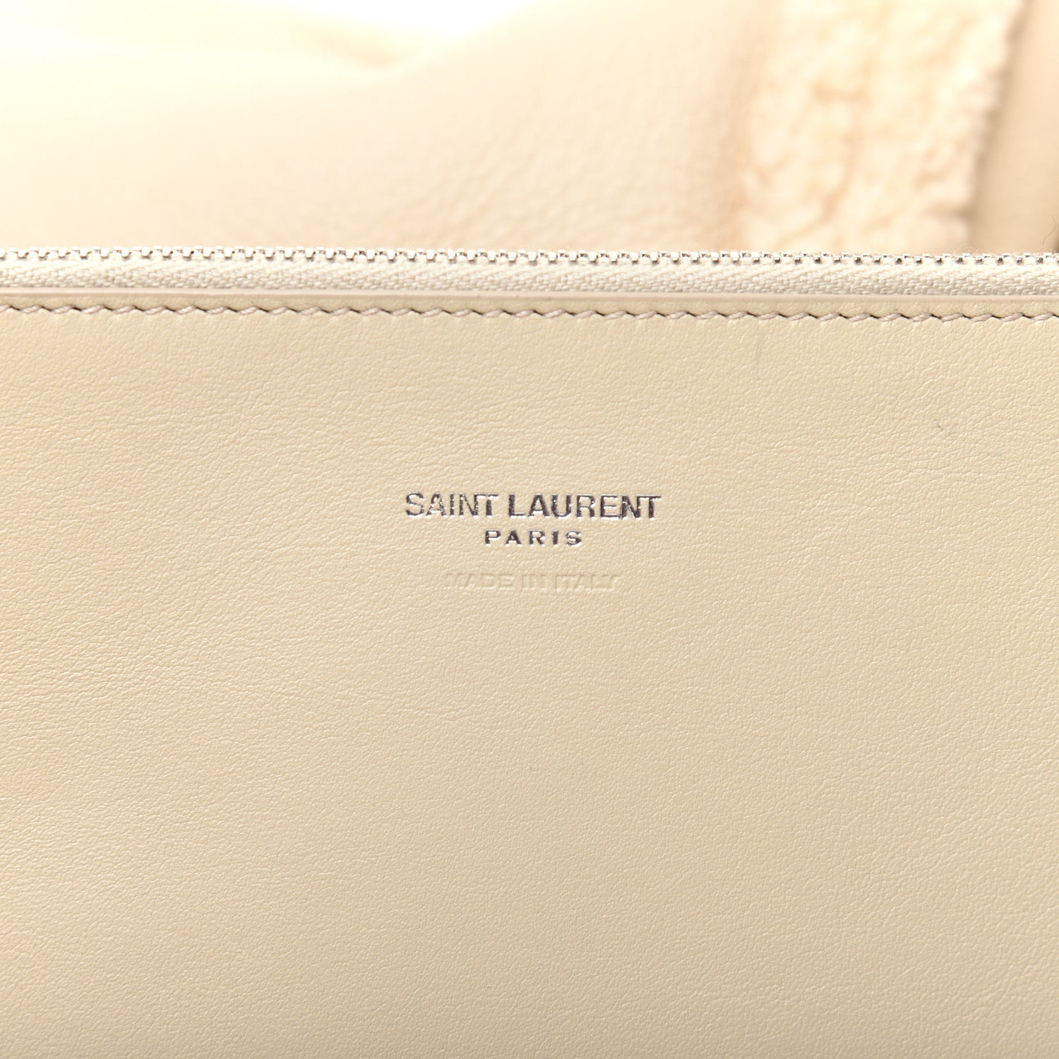 Saint Laurent Shearling Medium Nolita Shoulder Bag Natural 9 of 14