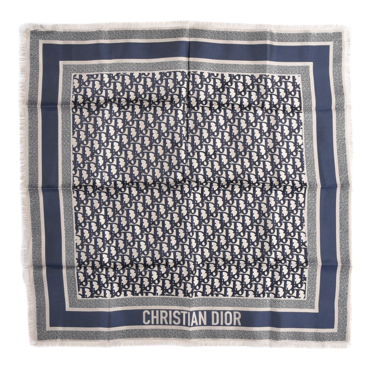 Silk Oblique Scarf Blue