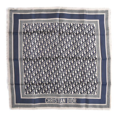 Christian Dior Silk Oblique Scarf Blue 1 of 2