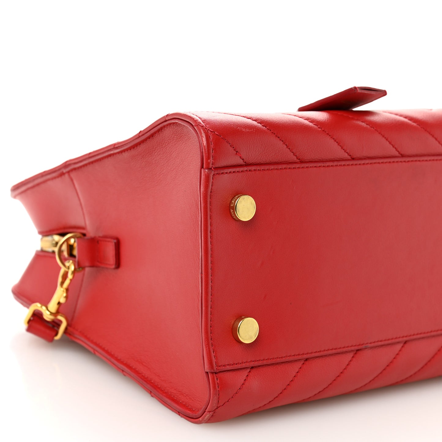 Calfskin Matelasse Chevron Small Monogram Cabas Lipstick Red