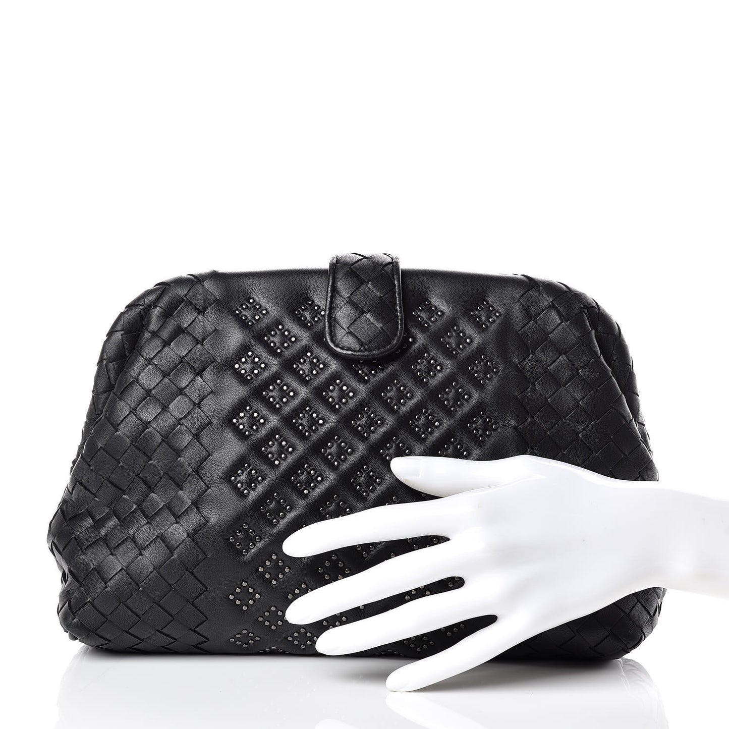 Nappa Intrecciato Studded The Lauren 1980 Clutch Black