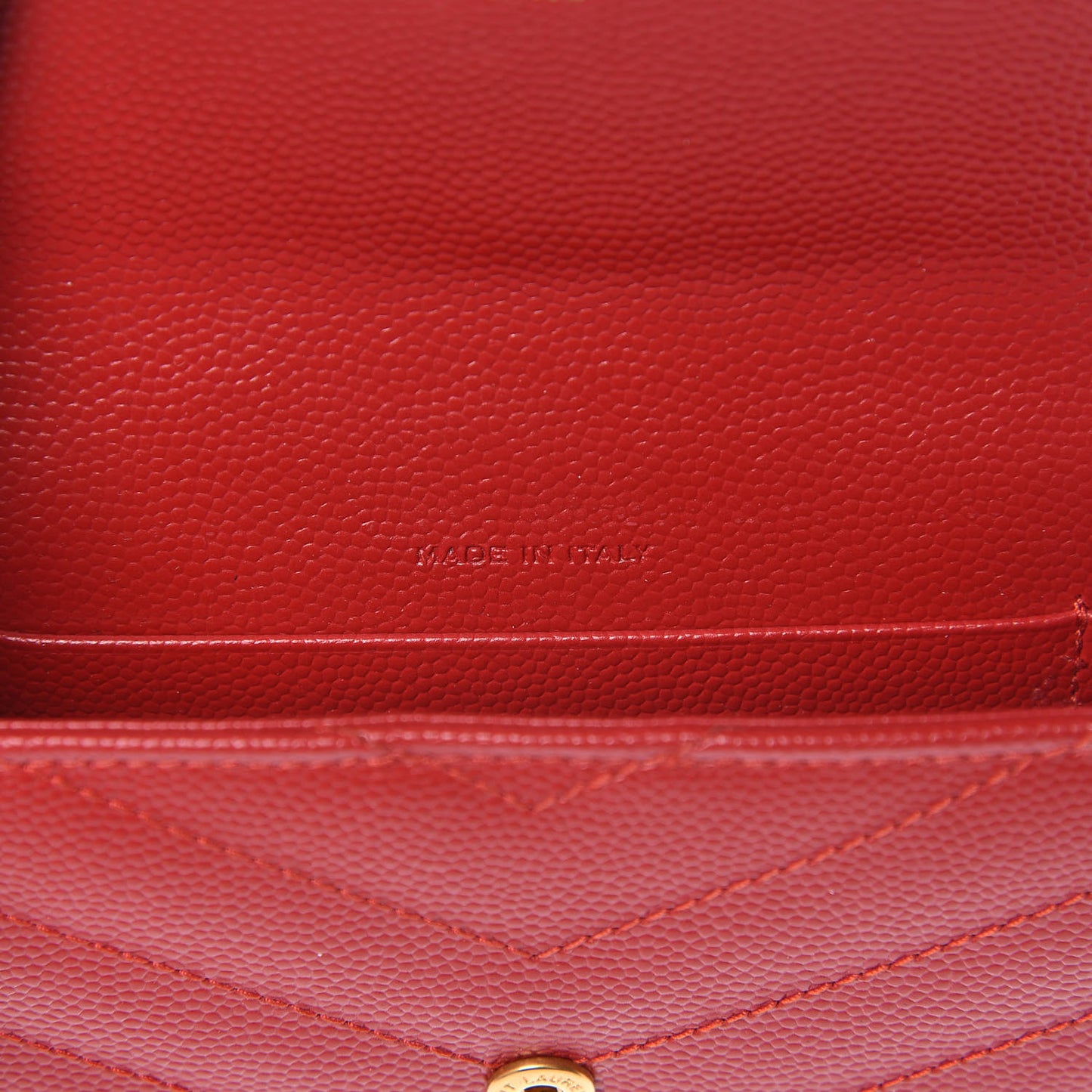 Grain De Poudre Matelasse Chevron Small Monogram Envelope Wallet New Red
