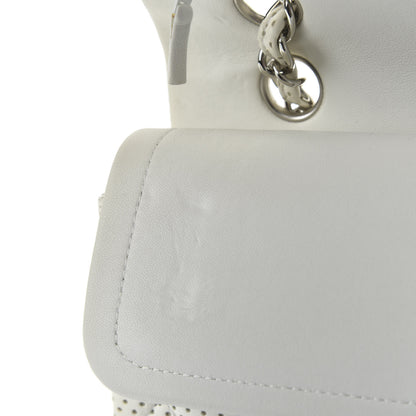 Chanel Lambskin Perforated Medium Double Flap White 10 of 10