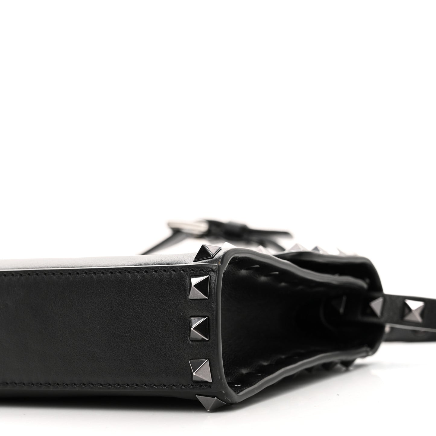 Vitello Monochrome Flap Crossbody Bag Black