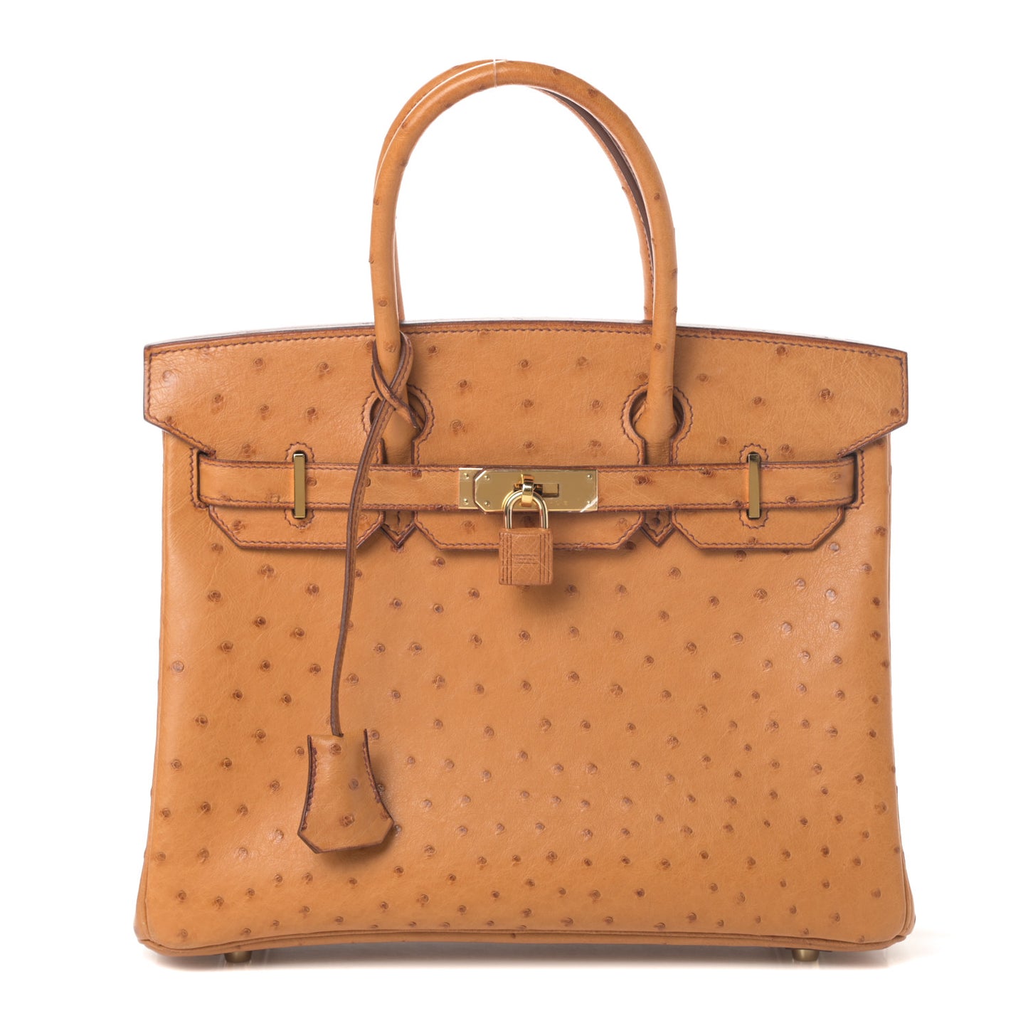 Ostrich Birkin 30 Gold