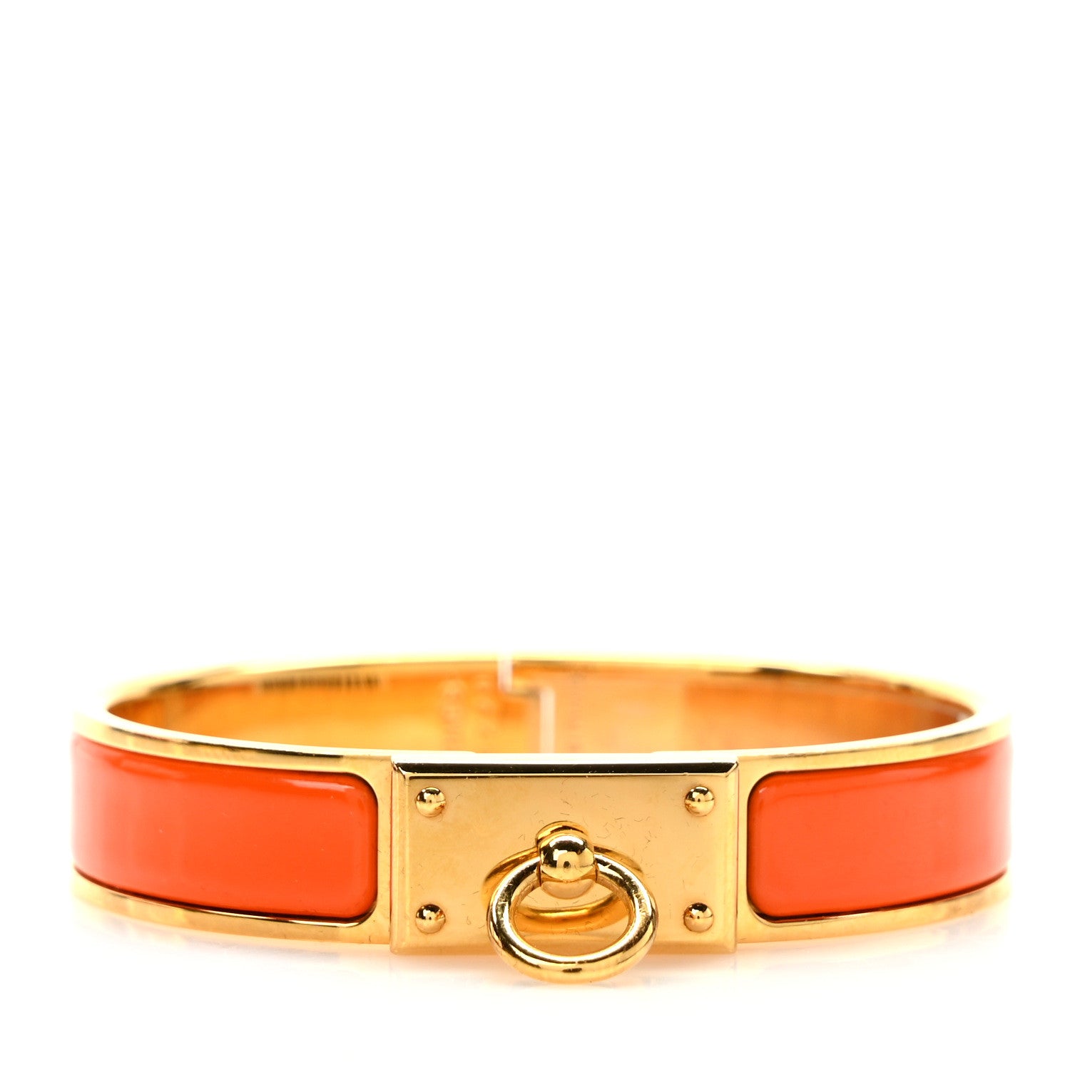 Hermes Enamel Clic Anneau Bracelet PM Orange 1 of 7