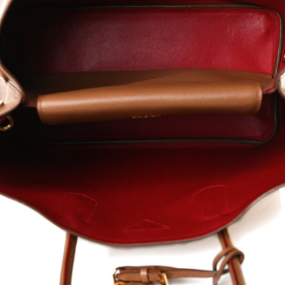 Prada Saffiano Cuir Medium Double Handle Bag Caramel Fuoco 4 of 13