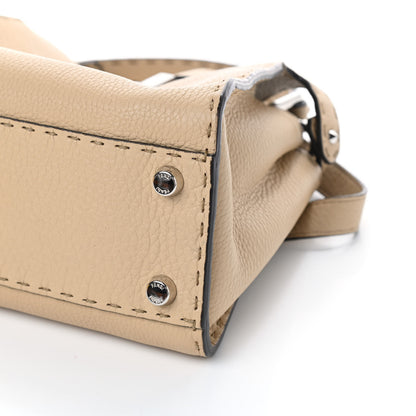 Fendi Cuoio Romano Selleria Medium Peekaboo Iconic Essentially Satchel Paglia Latte Mou 10 of 10