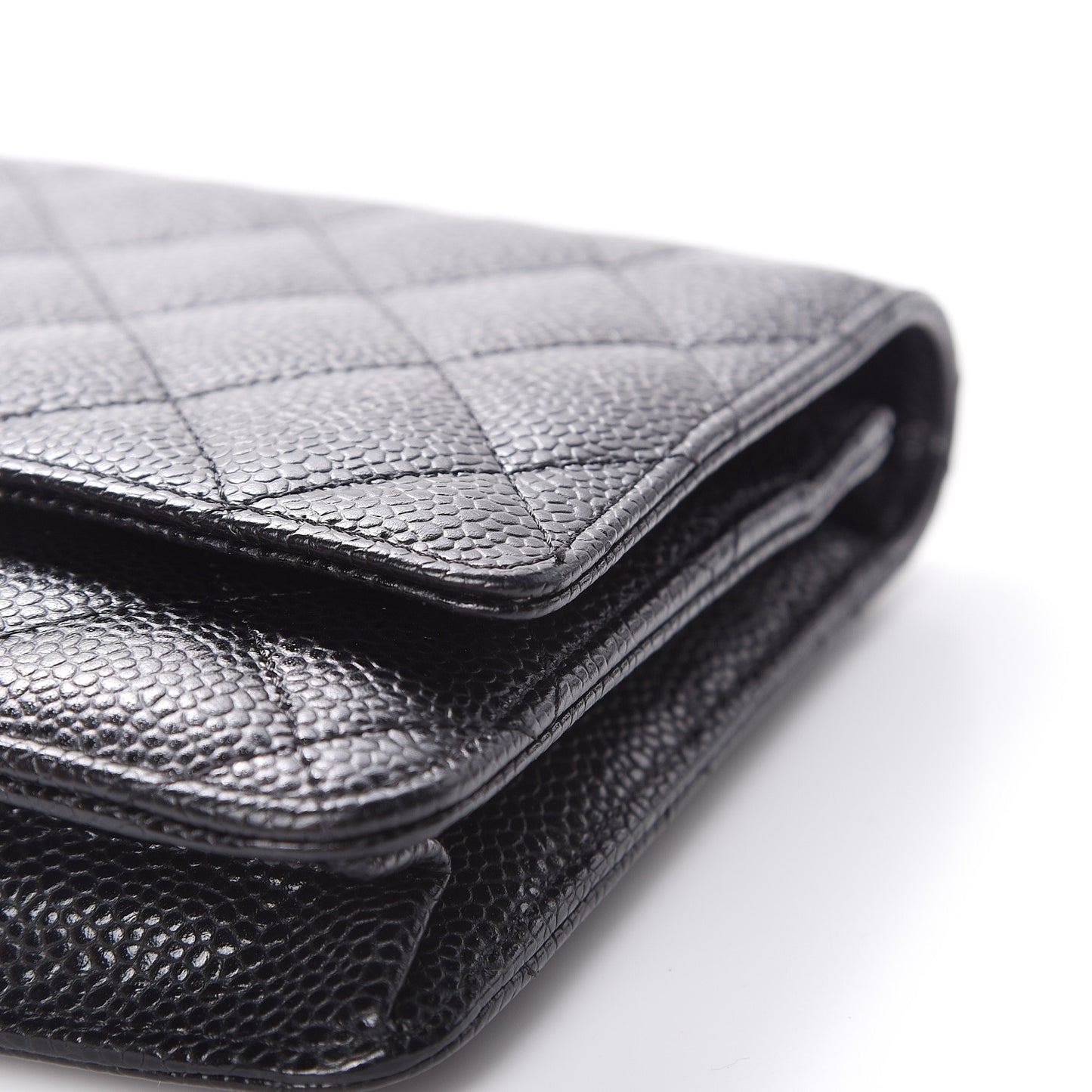 Caviar Quilted Wallet On Chain WOC Black