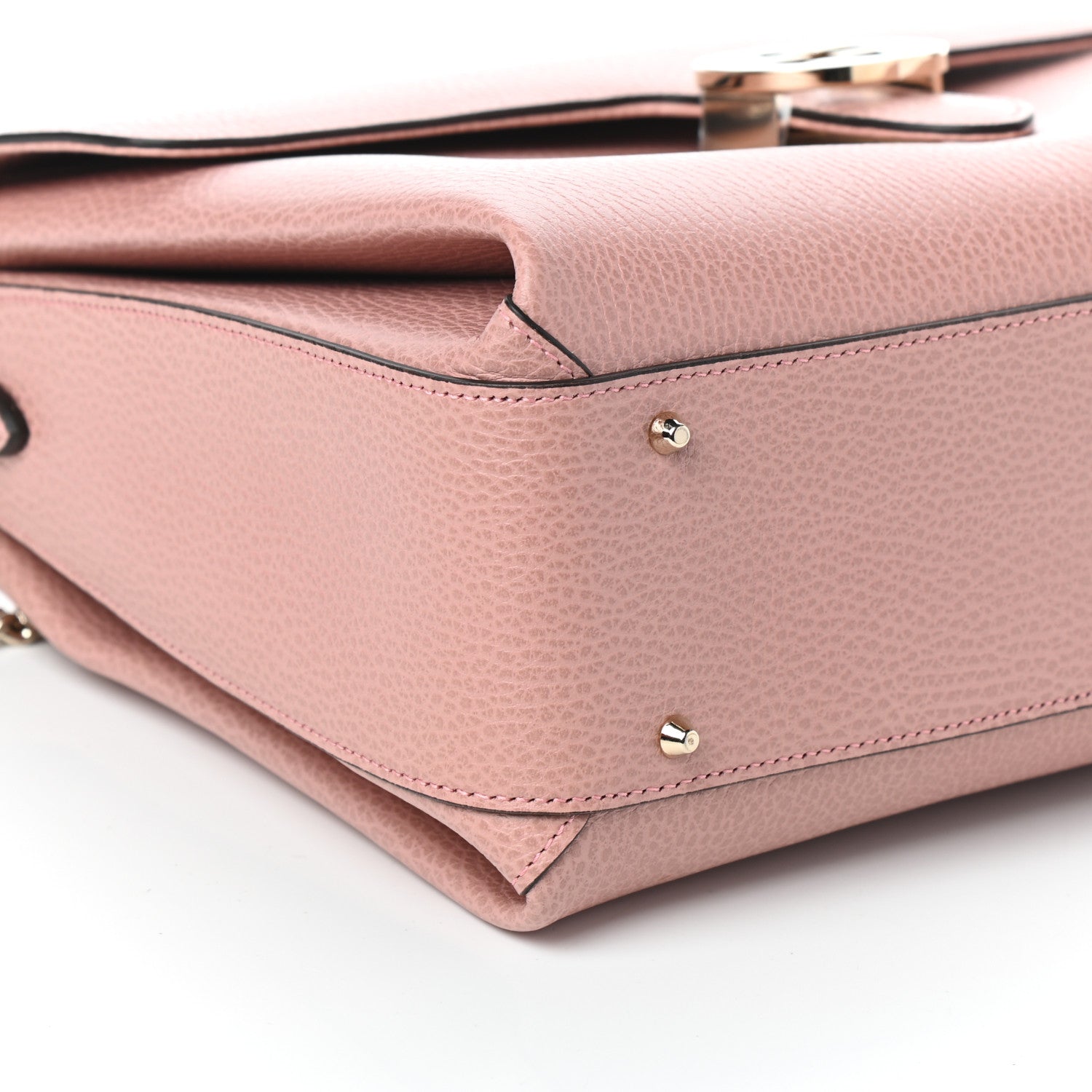 Gucci Dollar Calfskin Medium Interlocking G Top Handle Shoulder Bag Soft Pink 8 of 9