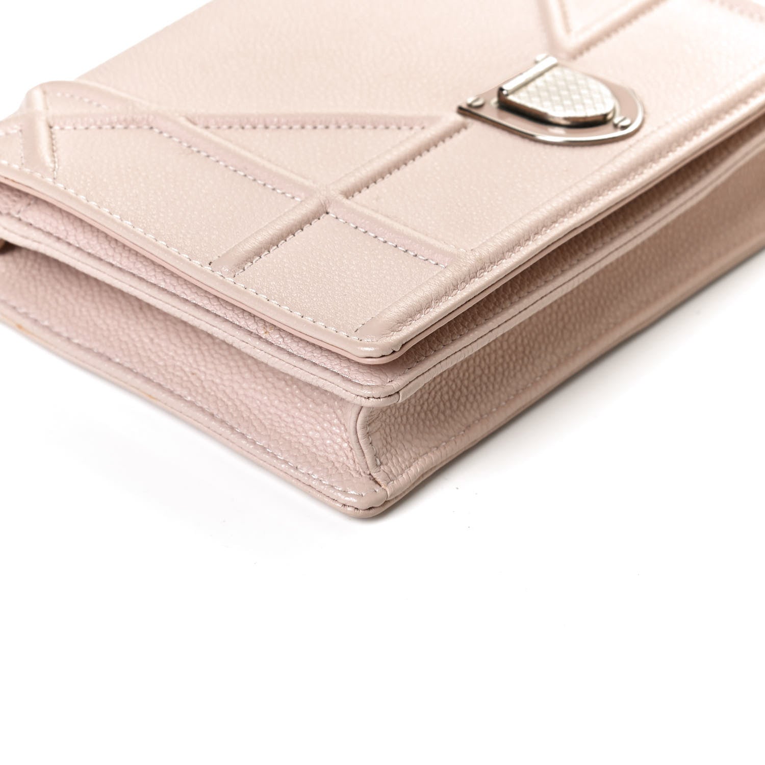 Christian Dior Grained Calfskin Diorama Wallet on Chain Pouch Rose Poudre 11 of 11