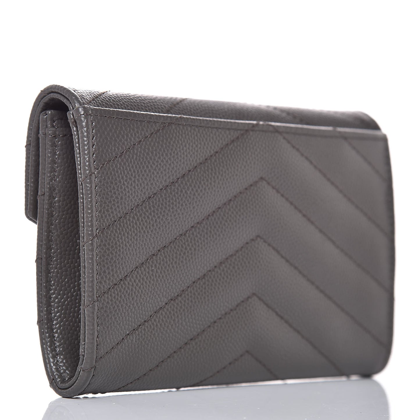 Grain De Poudre Matelasse Chevron Small Monogram Envelope Wallet Earth