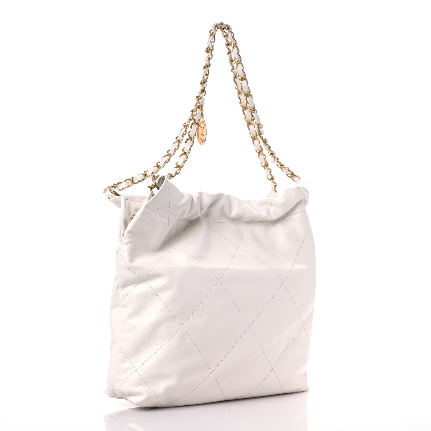 Chanel Shiny Calfskin Quilted Small Chanel 22 White 4 of 10