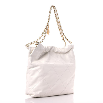 Chanel Shiny Calfskin Quilted Small Chanel 22 White 4 of 10