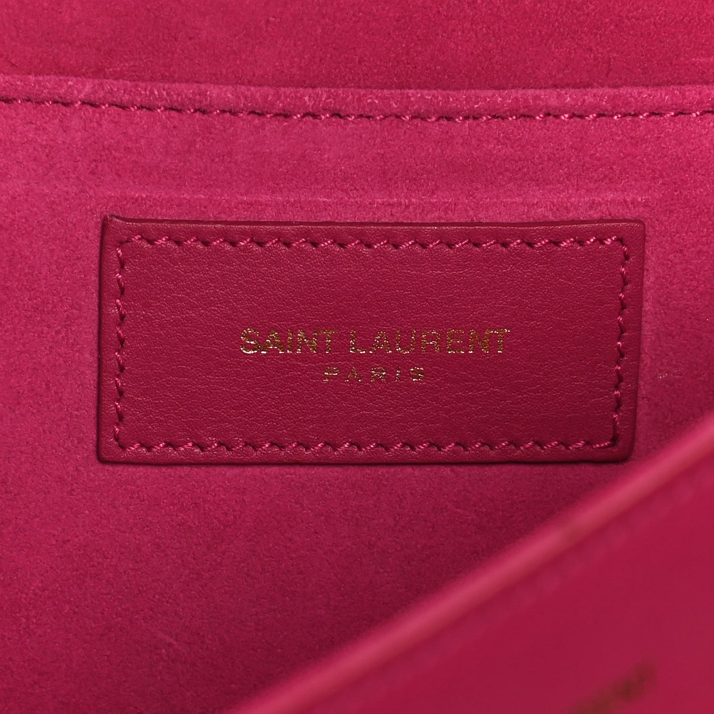 Calfskin Classic Y Ligne Clutch Fuchsia