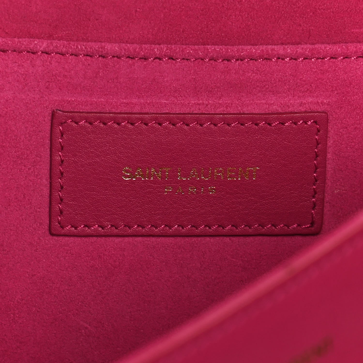 Saint Laurent Calfskin Classic Y Ligne Clutch Fuchsia 6 of 12