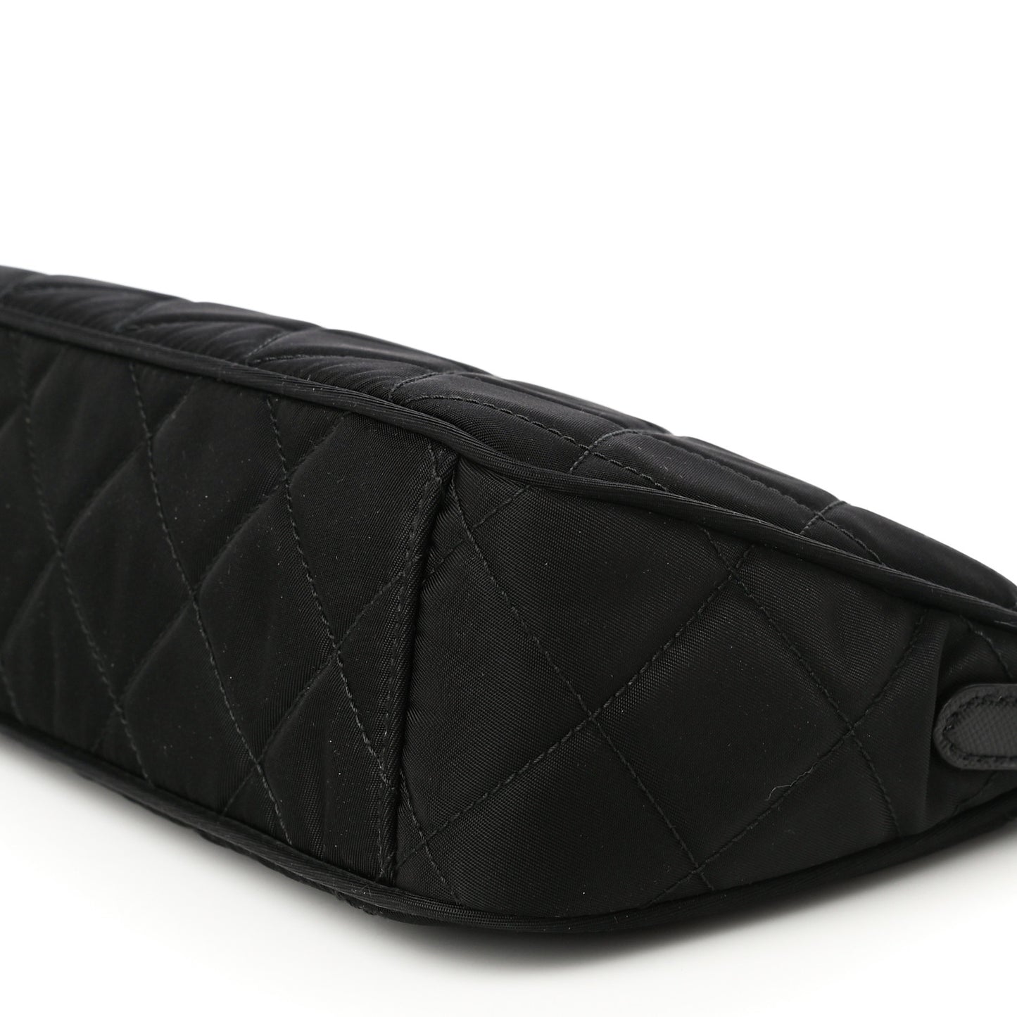 Nylon Tessuto Impuntu Quilted Crossbody Bag Black