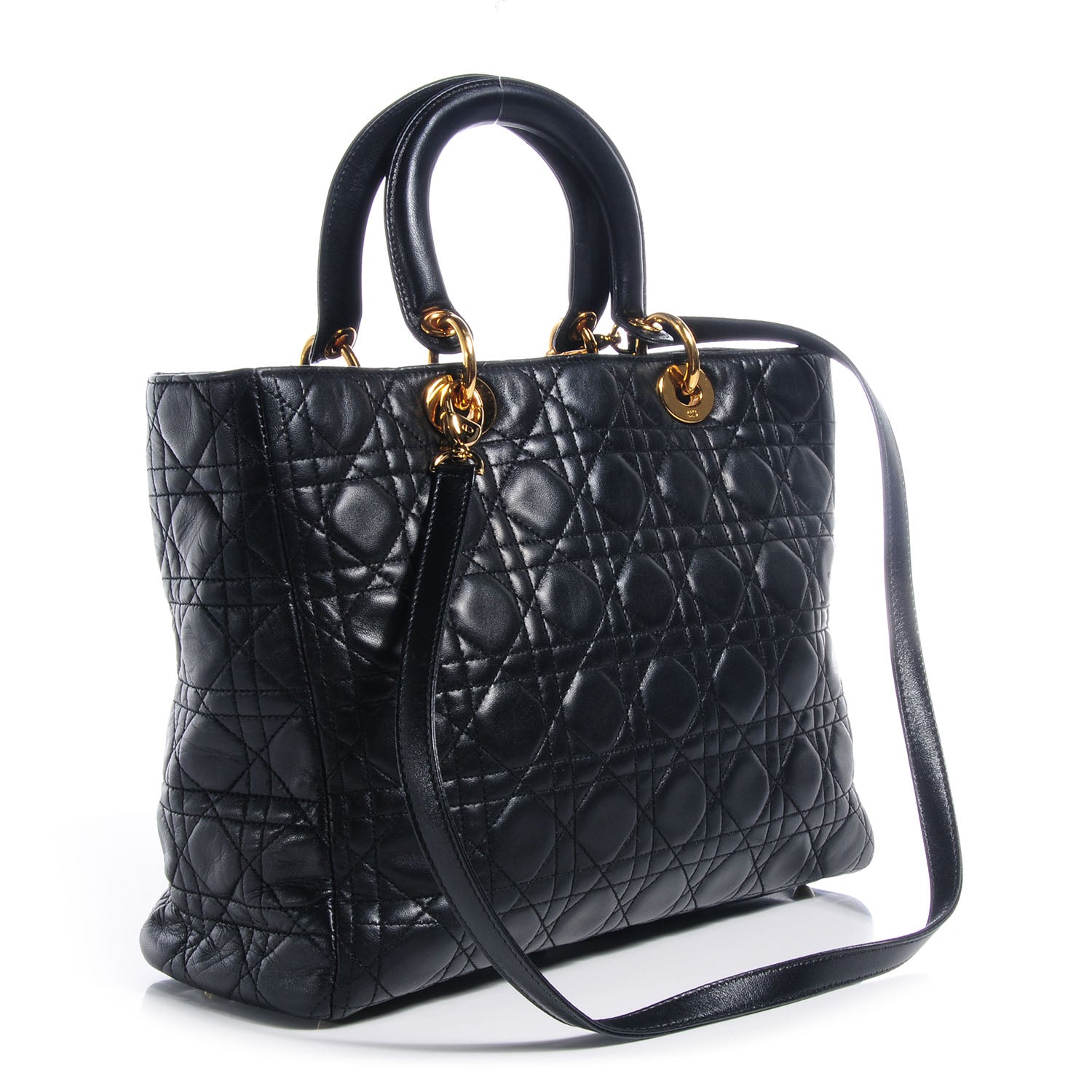 Christian Dior Lambskin Cannage Large Lady Dior Black 3 of 7