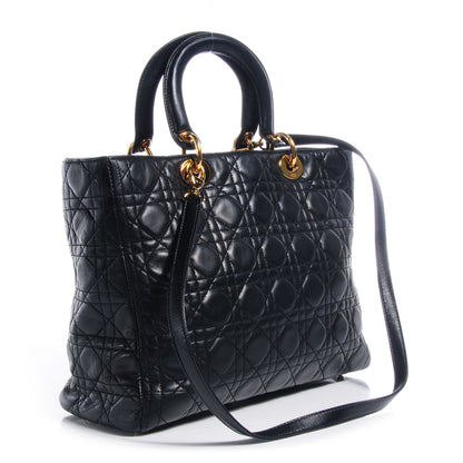Christian Dior Lambskin Cannage Large Lady Dior Black 3 of 7