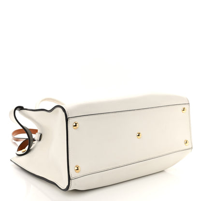 Fendi Vitello Seta Century Small Peekaboo X-Tote White Brandy 4 of 11