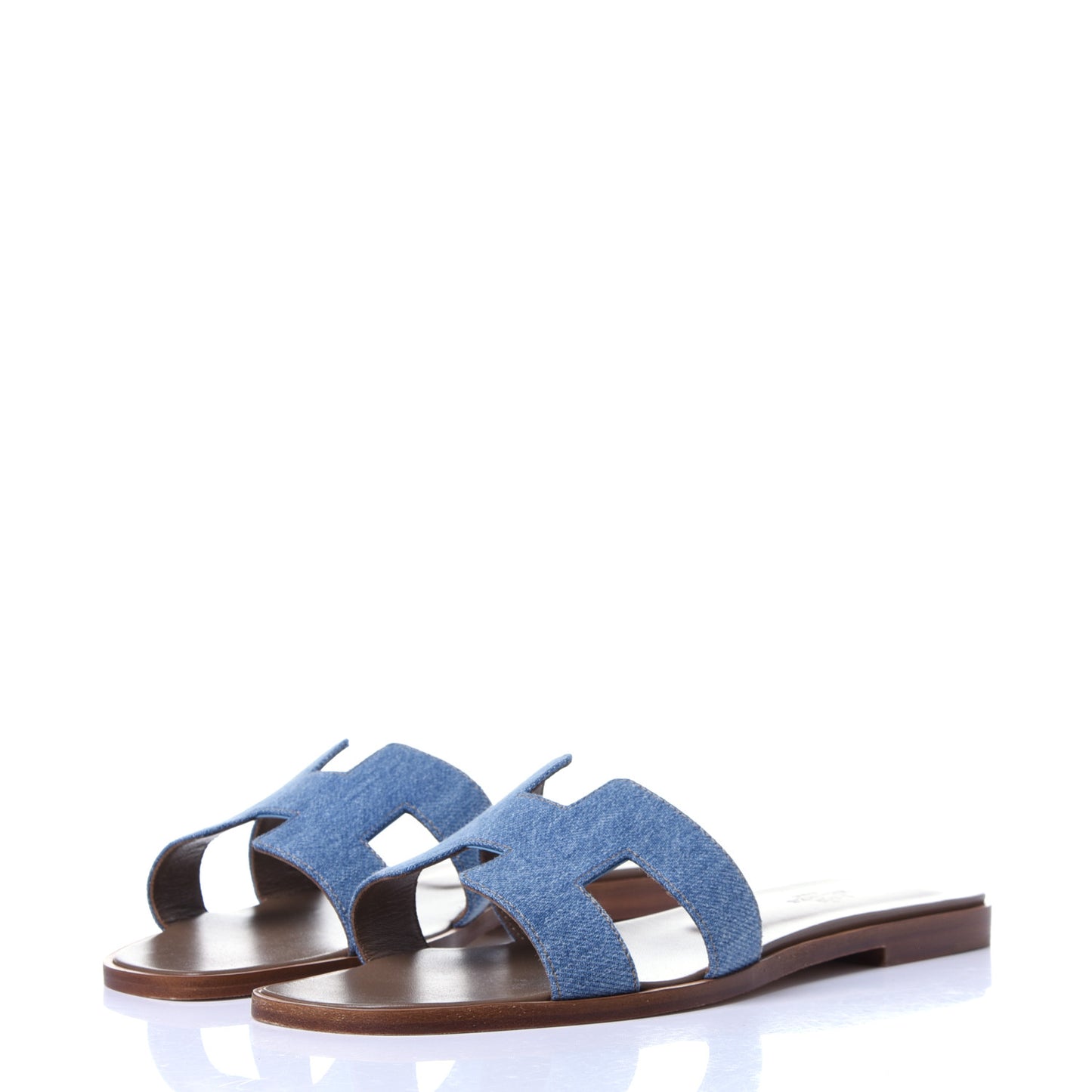 Denim Canvas Oran Sandals 39 Bleu Clair