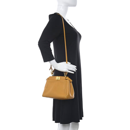 Fendi Nappa Mini Peekaboo Iconic Satchel Giallo Syrup 2 of 10