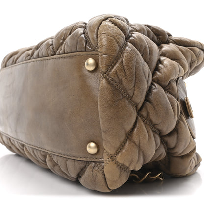 Chanel Calfskin Bubble Quilt Bowler Brown 10 of 10