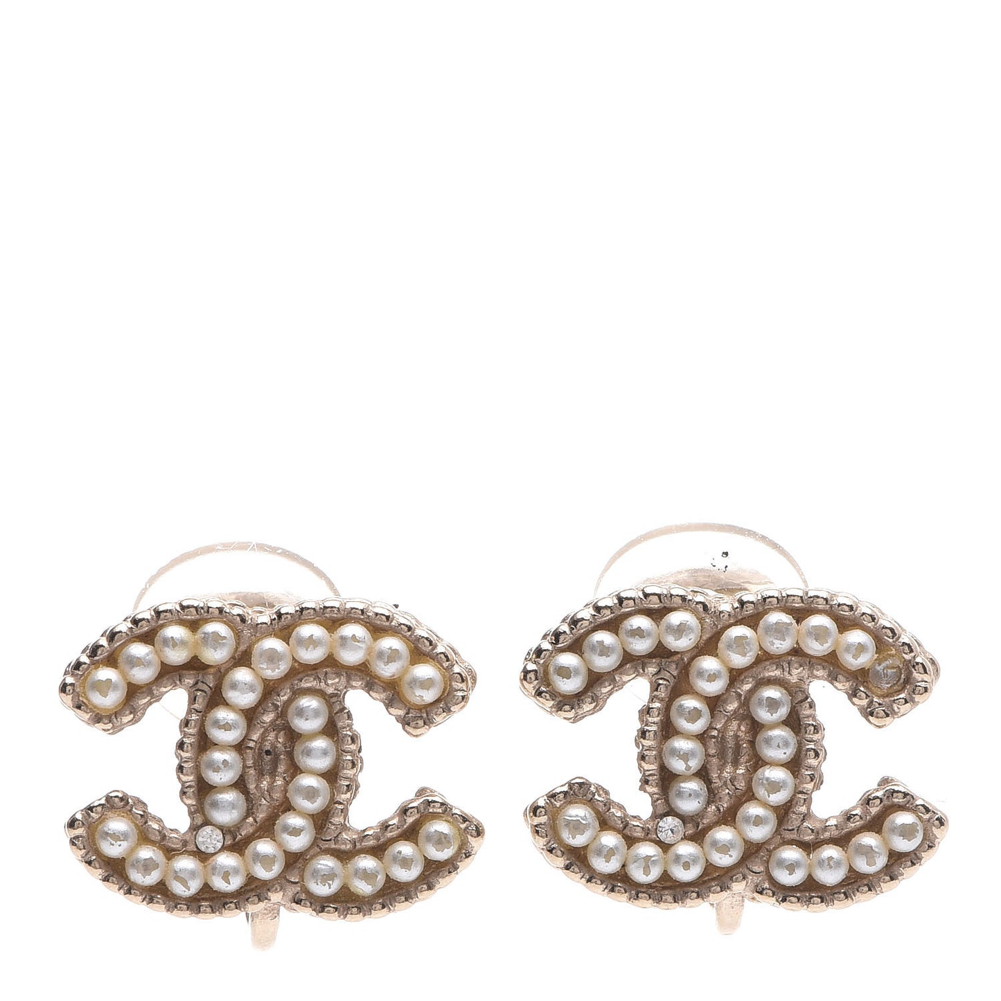 Pearl CC Clip On Earrings Light Gold