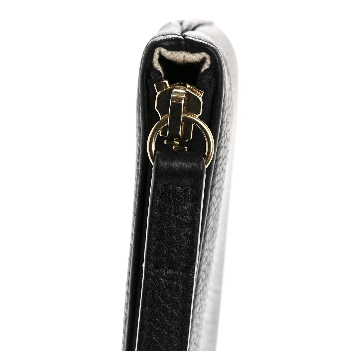 Pebbled Calfskin Soho Wristlet Black