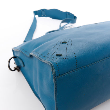 Balenciaga Veau Soyeux Perforated Blackout Hardware City Blue Canard 13 of 14