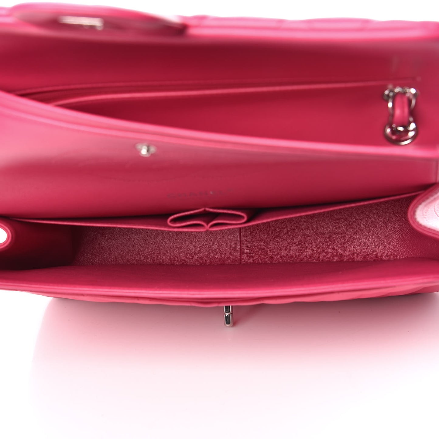 Lambskin Quilted Jumbo Double Flap Fuchsia