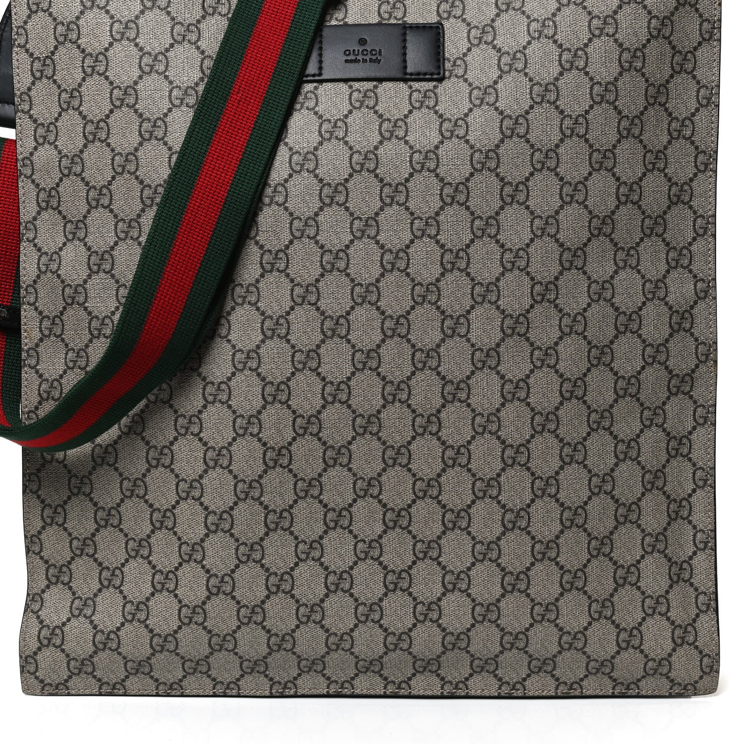 Gucci Soft GG Supreme Monogram Web Vertical Tote Black 10 of 13