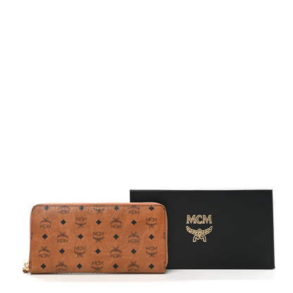 MCM Visetos Large Zip Around Wallet Cognac 9 of 9