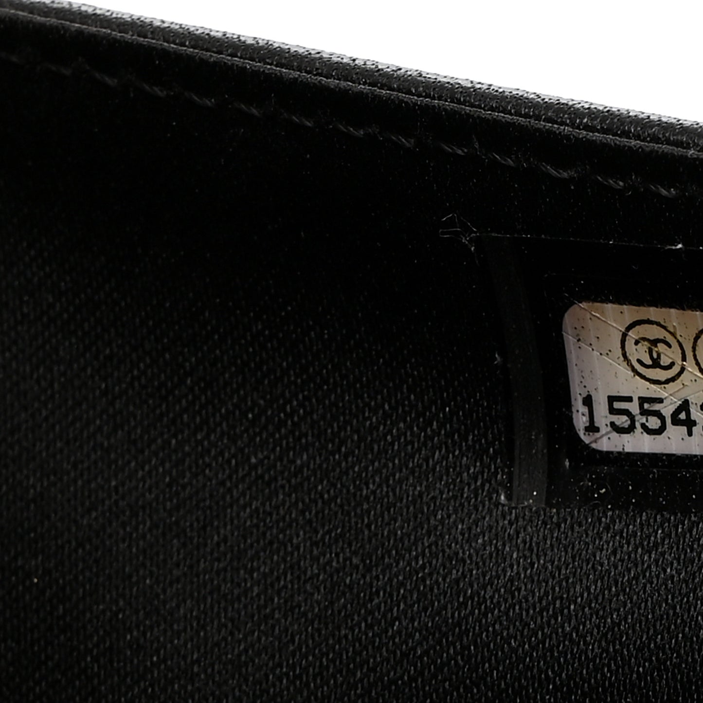 Patent Camellia Embossed Zipped Pocket Wallet Black