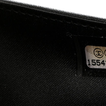 Chanel Patent Camellia Embossed Zipped Pocket Wallet Black 8 of 9