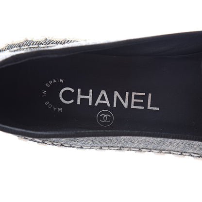 Chanel Fabric Chain CC Mocassin Loafer 38 Blue Navy 7 of 9