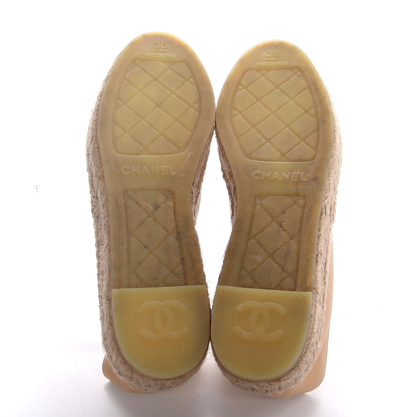 Lambskin CC Espadrilles 38 Beige Black