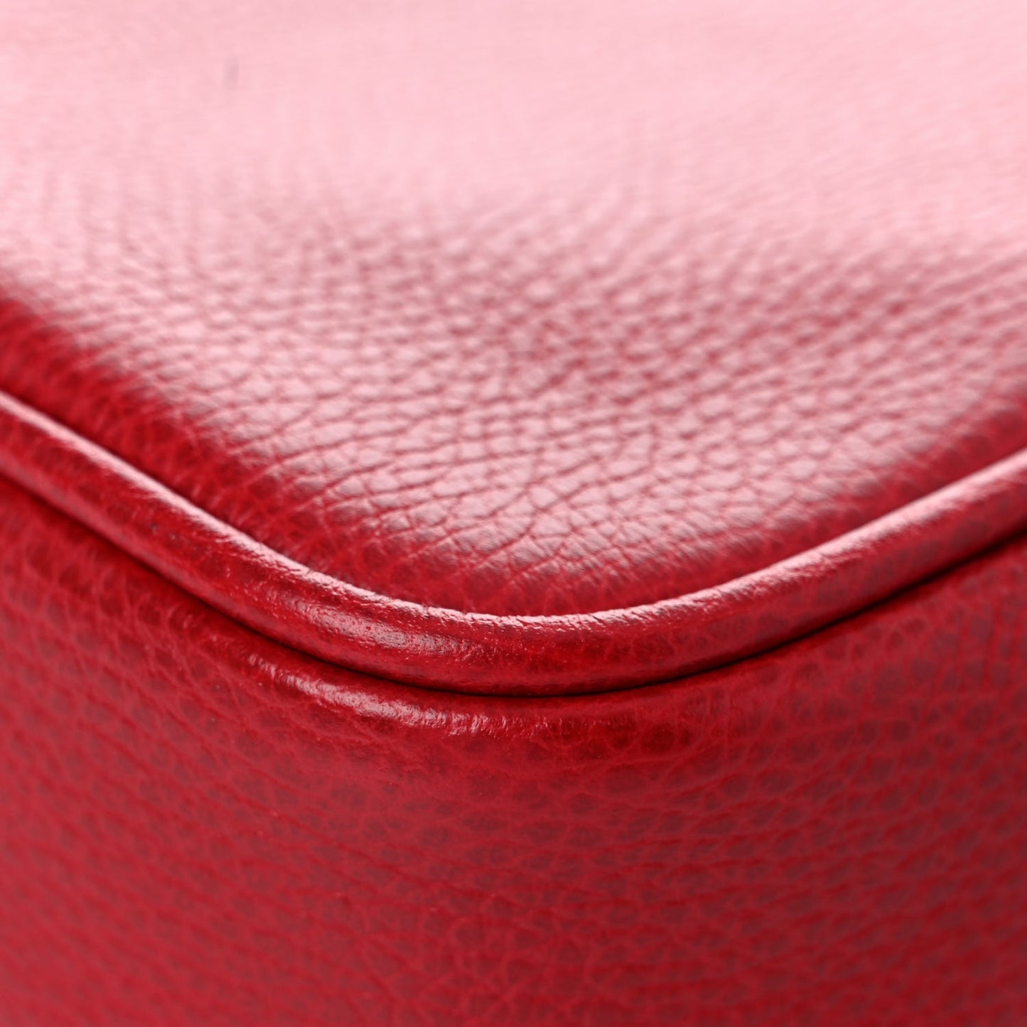 Grained Calfskin Logo Messenger Bag Hibiscus Red