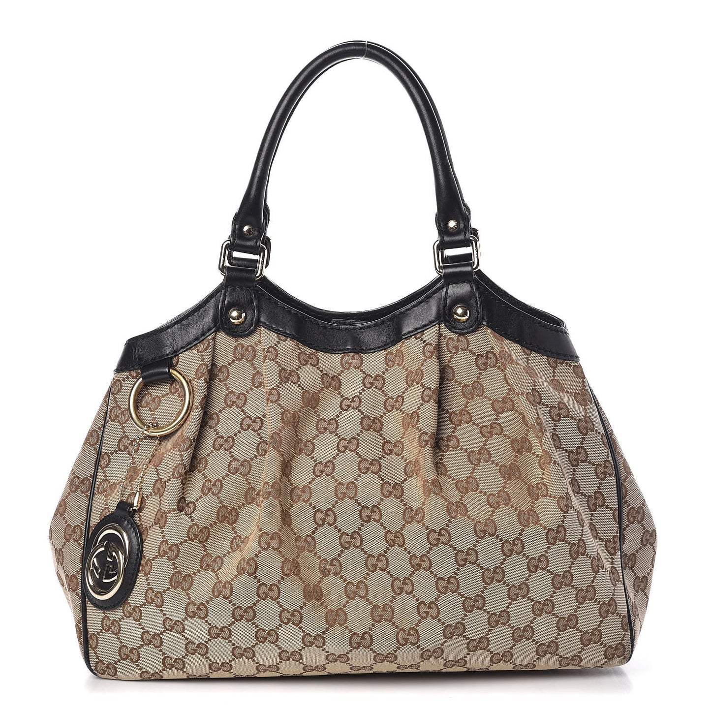 Monogram Medium Sukey Tote Beige Ebony Black