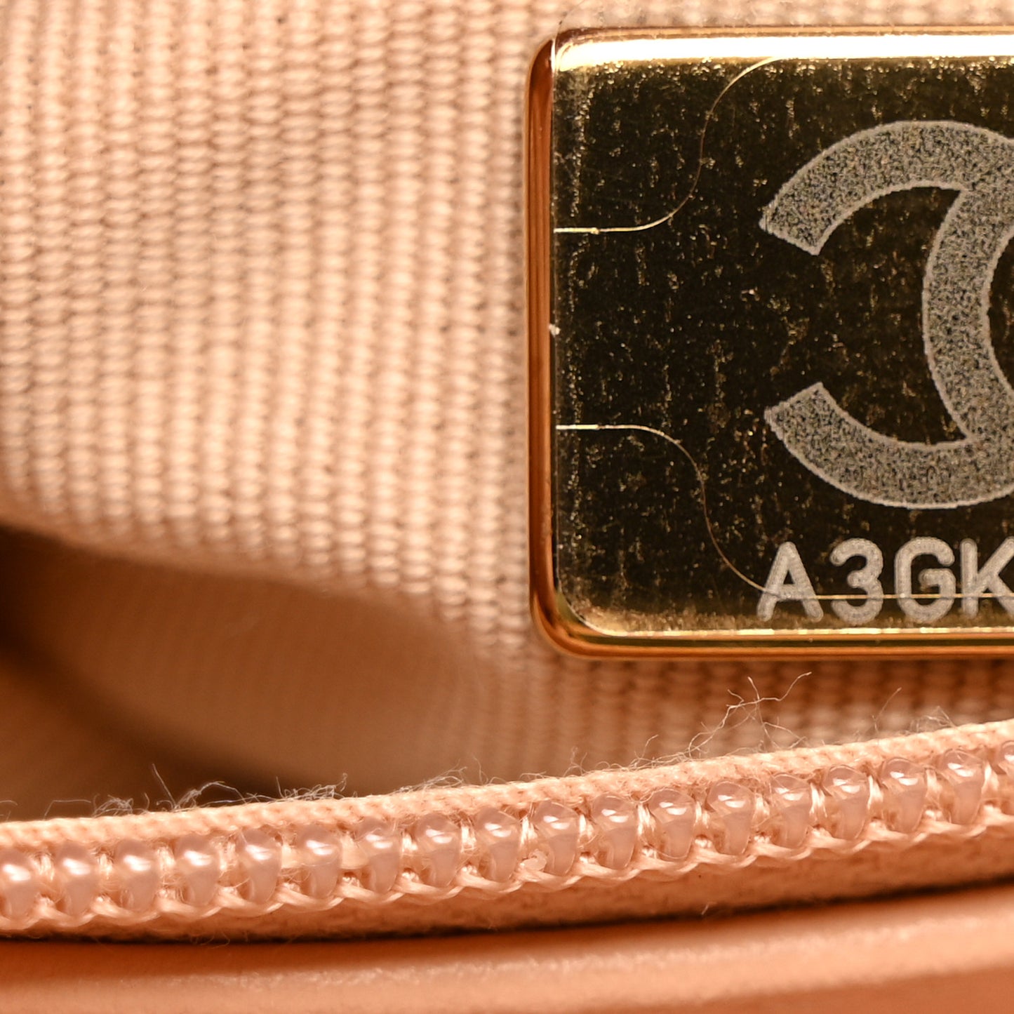 Shiny Aged Calfskin Quilted Nano Kelly Shopper Beige