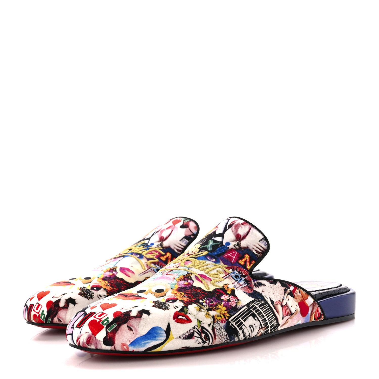 Christian Louboutin Mens Coolito Donna Flat Mules 41 Navy Multi 3 of 9
