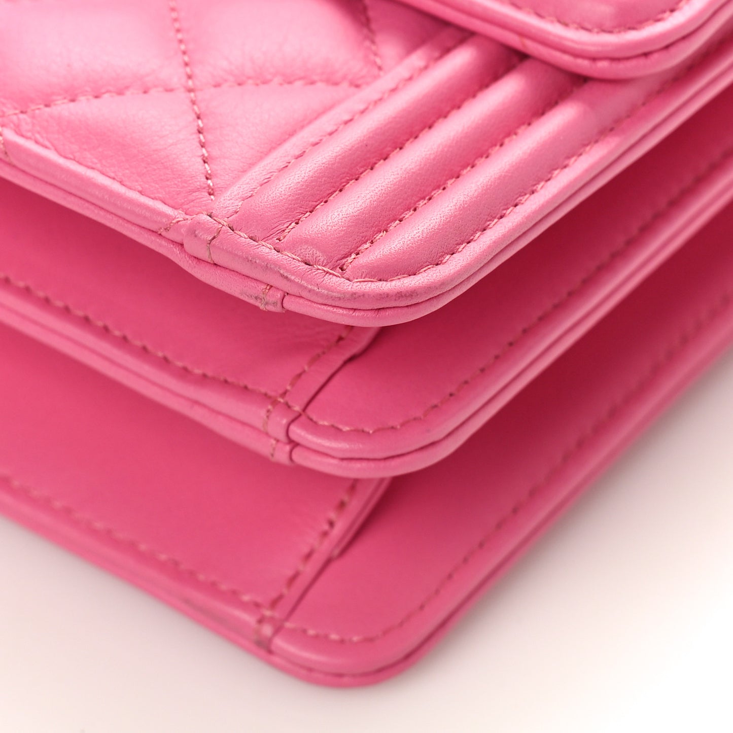 Calfskin Quilted North South Boy Flap Pink