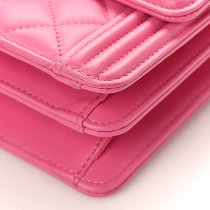Chanel Calfskin Quilted North South Boy Flap Pink 9 of 10
